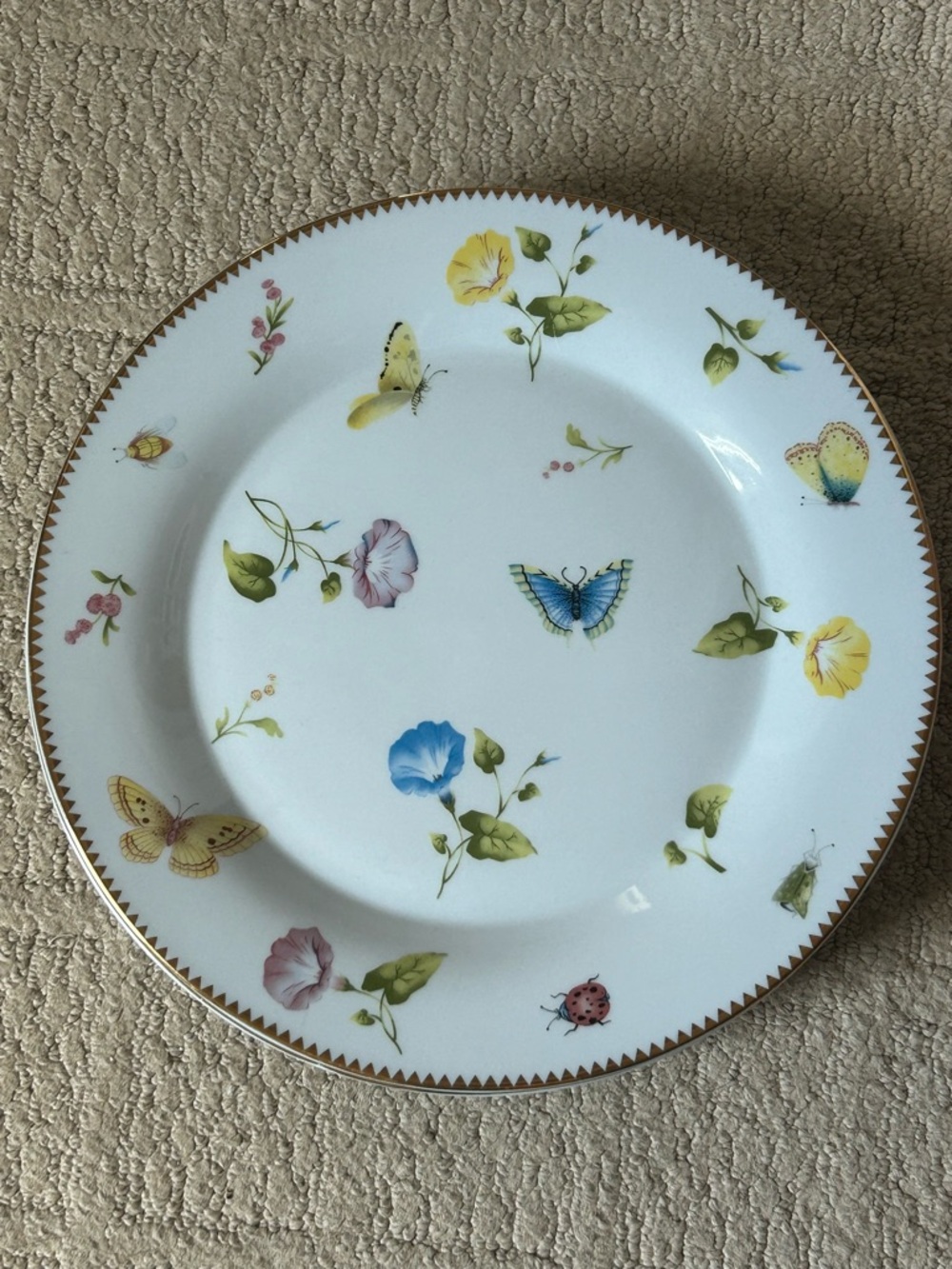 I. Godinger & Co. Plates Primavera Butterfly Ladybug Dinner Plates -Set Four
